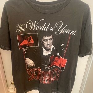 Scarface 'The World Is Yours' Graphic Tee - Black & Red